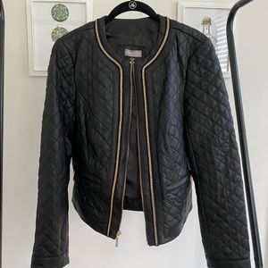 Black Leather Jacket, Gold Hardware
